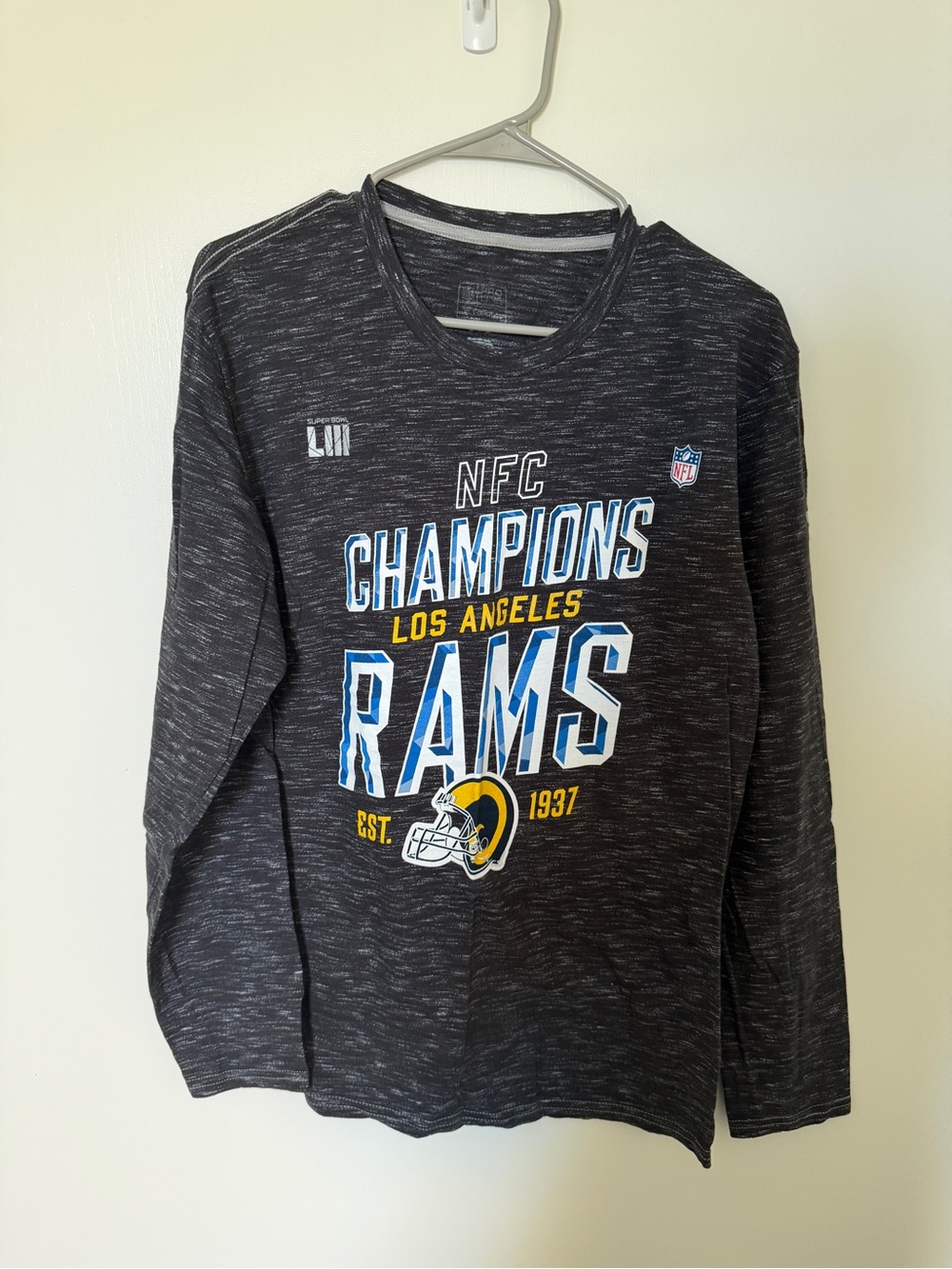 Gray LA Rams Football Pro Line Long Sleeve Tee